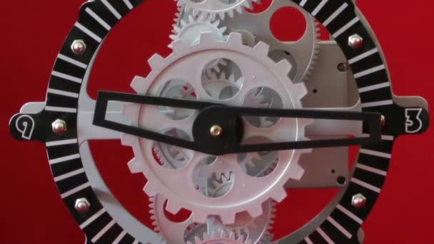 さびたレトロ メカニック時計の歯車 — ストック動画
