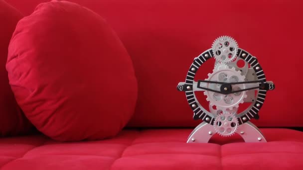 Engranajes de reloj mecánico retro oxidado — Vídeos de Stock