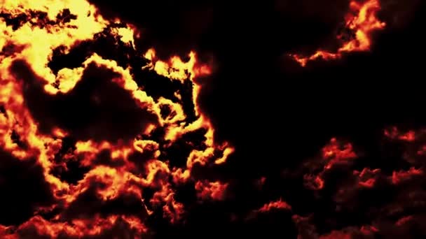 Queimando nuvens de fogo soprando como inferno tempo lapso épico cinematográfico — Vídeo de Stock