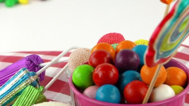 Bonbons Gelée sucrée Lolly et délicieux dessert au sucre — Video