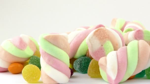 Słodka galaretka cukierkowa Lolly i pyszny deser cukru — Wideo stockowe