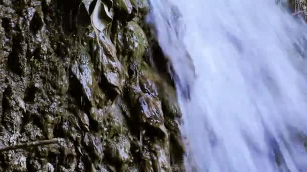 Водоспад красивою природою подання — стокове відео