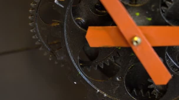 Rusty Retro mechanische klok Gears — Stockvideo