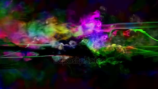 Abstract Colorful Fluid Smoke Element Turbulence — Stock Video