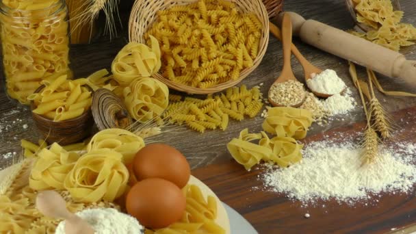 Pâtes Macaroni Pâtisserie Délicieux Glucides Concept — Video
