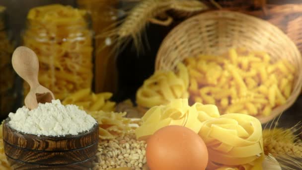 Macarrones Pastelería Delicioso Concepto de Carbohidratos — Vídeos de Stock