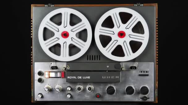 Vintage nastro registratore musica film rotolamento — Video Stock