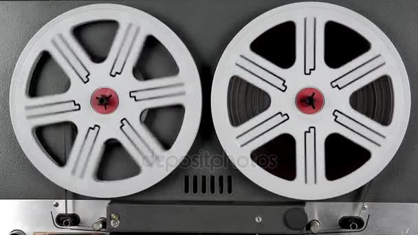 滚动的老式磁带录音机音乐电影 — 图库视频影像