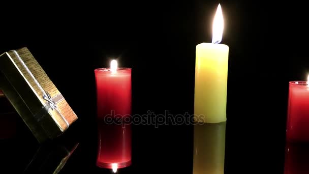 蜡烛和礼品盒 — 图库视频影像
