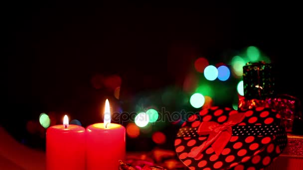 Candele e confezione regalo — Video Stock