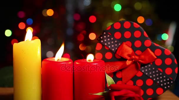 Candele e confezione regalo — Video Stock