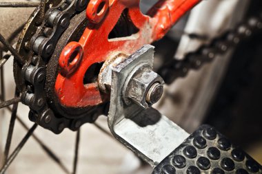 Eski paslı Metal zincir endüstriyel kavramı