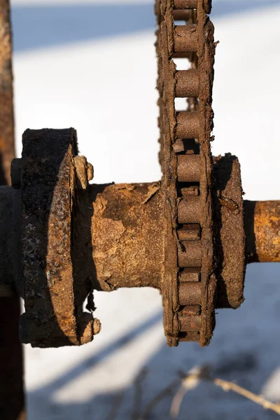 Old Rusty Metal Chain Industrial Concept — Stock Photo, Image