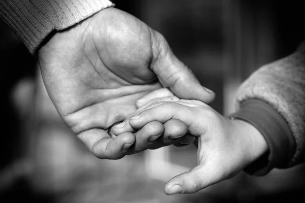 Fatherand Son Hands Holding Moment — Stock Photo, Image
