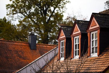 Eski Vintage Alman evleri mimarisi