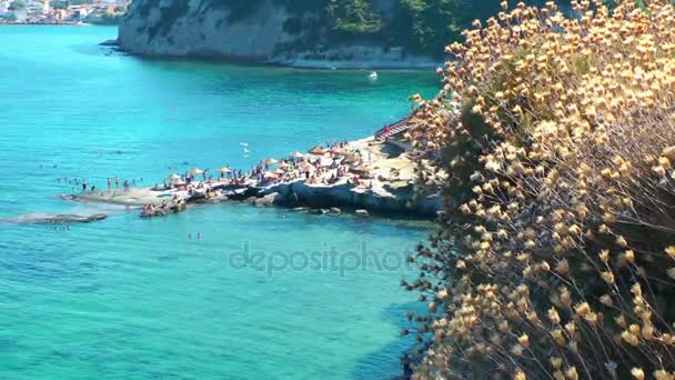 Concepto de vacaciones y naturaleza junto al mar — Vídeos de Stock