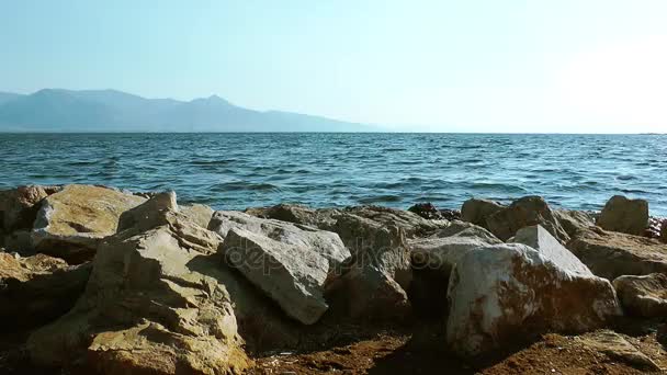 Rocks Stones in Seaside Nature Concept — Stock Video