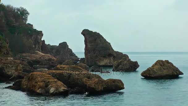 Pedras Pedras no Conceito Natureza Litoral — Vídeo de Stock