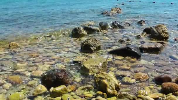 Rotsen stenen in zee natuur Concept — Stockvideo