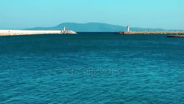 Faro y el mar — Vídeos de Stock