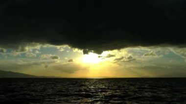 Günbatımı gökyüzü doğa ve deniz manzara