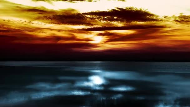Sonnenuntergang Himmel Natur und Meereslandschaft — Stockvideo