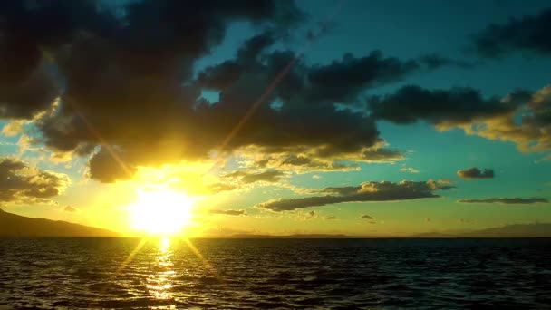 Céu do sol Natureza e mar Paisagem — Vídeo de Stock