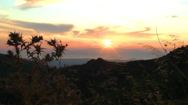 Cielo del atardecer Naturaleza y paisaje marino — Vídeos de Stock