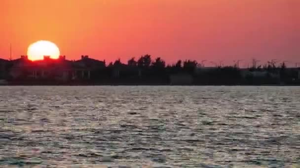 Під час заходу сонця небо природи і морський краєвид — стокове відео