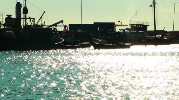 Dock Marine i morze — Wideo stockowe