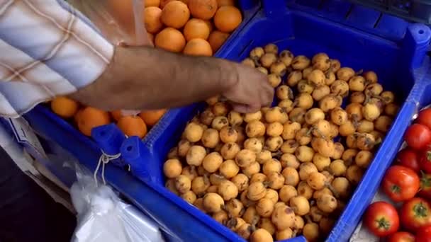 O Greengrocer compras orgânicas — Vídeo de Stock