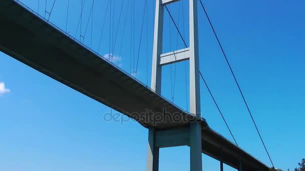 Bosphorus Bridge Building in Turkey Istanbul — Stock Video
