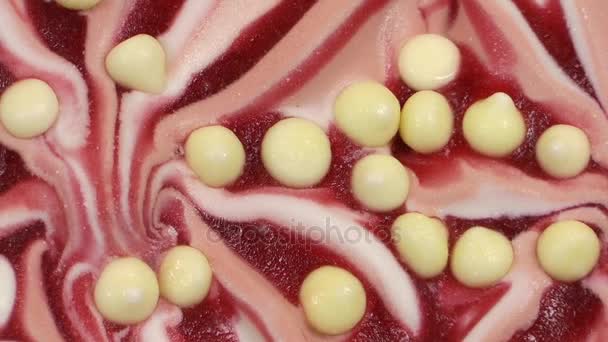 Strawberry Delicious Frozen Dessert Ice Cream — Stock Video