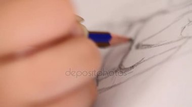 Çizim ve beyaz kağıt makro üzerinde sanat