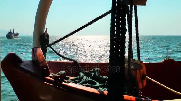 Лодка Море — стоковое видео