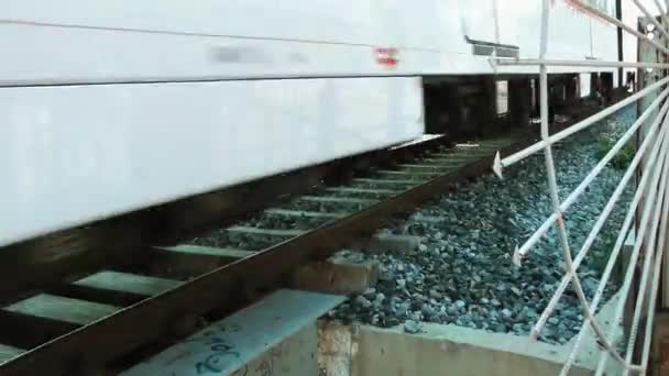Залізничні Переїзди Залізничного Транспорту — стокове відео