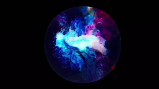 Art Ink Paint Explode Diffusion Sphere — Stock Video