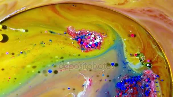 Colorful Chaos Inchiostro Diffusione Liquido Diffonde Movimento Turbolenza — Video Stock