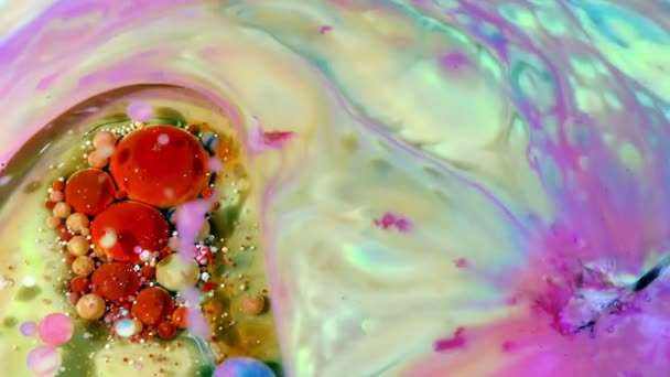 カラフルなカオス インクは液体および球乱流運動の普及 — ストック動画