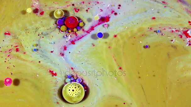 Colorful Chaos Inchiostro Diffusione Liquido Diffonde Movimento Turbolenza — Video Stock