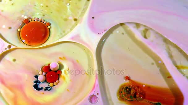 彩色混沌油墨在液体和球体湍流运动中的传播 — 图库视频影像