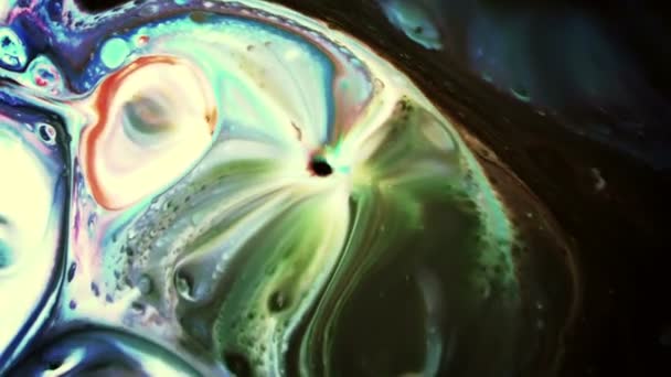 Propagation Encre Chaos Colorée Dans Mouvement Turbulence Liquide — Video