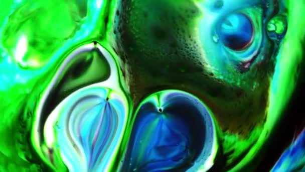 Propagation Encre Chaos Colorée Dans Mouvement Turbulence Liquide — Video