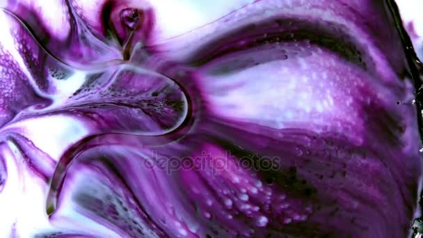 Diffusione Dell Inchiostro Del Caos Colorato Nel Movimento Turbolenza Liquida — Video Stock