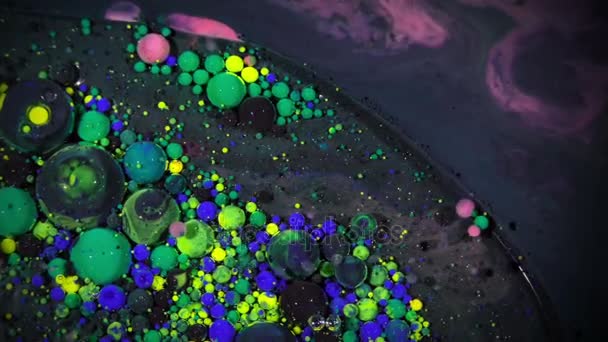 Propagation Encre Chaos Colorée Dans Mouvement Turbulence Des Liquides Des — Video