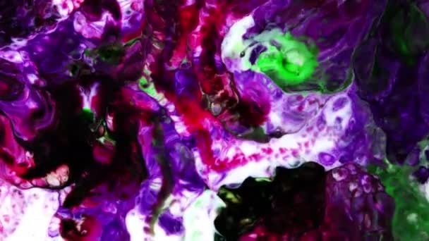 Colorful Chaos Ink Spread Liquid Turbulence Movement — Stock Video