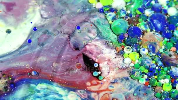 Colorful Chaos Inchiostro Diffusione Liquido Diffonde Movimento Turbolenza — Video Stock