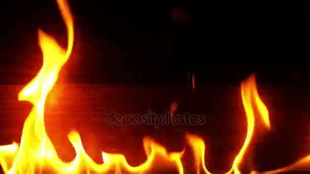 Incendio Sfondo Legno — Video Stock