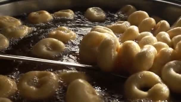 Turkish Anatolia Traditional Sweet Dessert Donut Named Lokma — Stock Video