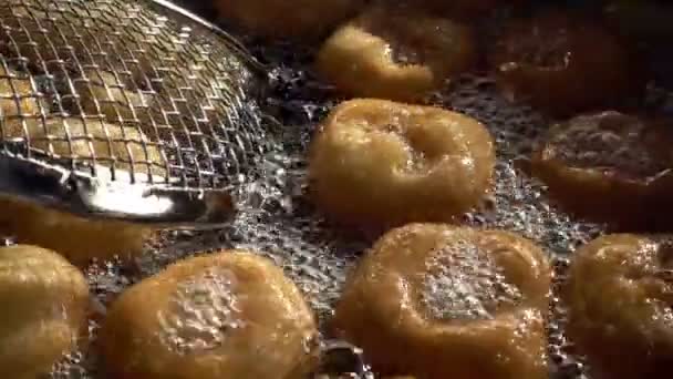 Turkish Anatolia Traditional Sweet Dessert Donut Named Lokma — Stock Video